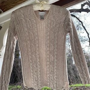 Knitted crocheted sweater cardigan top